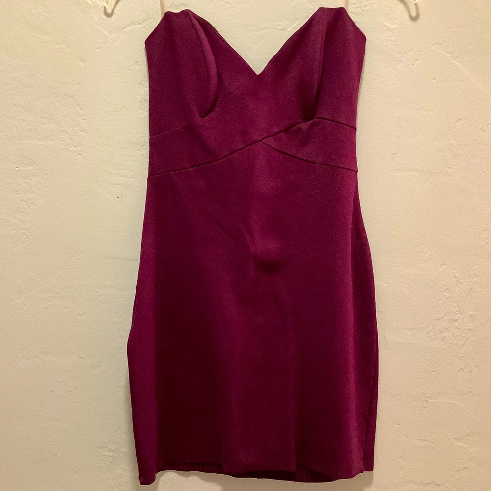 Burgundy Strapless Dress